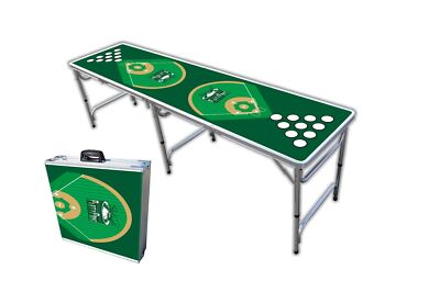 PARTYPONG 8-Foot Beer Pong Table w/Cup Holes - Baseball Diamonds Graphic