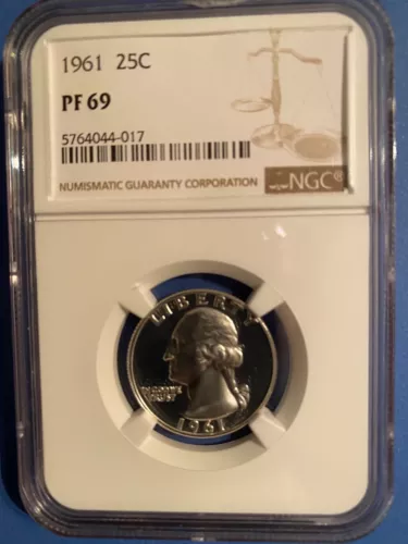 1961 proof 69 washington quarter ngc bk. value $195.00.Beautiful mirror proof