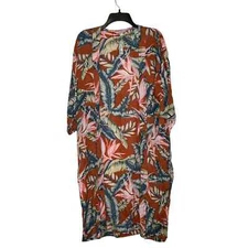 Loft Tropical Print Open Front Kimono Flowy Duster Lightweight Boho XS Women NWT