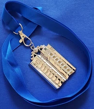 Masonic Collar SILVER Jewel  CHAPLAIN BIBLE with Blue NECK Strap by DEURA USA