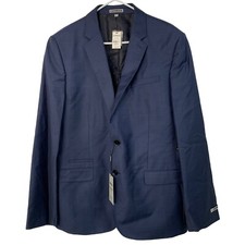 Express Fitted Blazer 44R Blue Wool NWT 328 Mens 2 Button Single Vent 7769