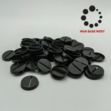 Lot Of 60 25mm Round SLOT Bases Used For Warhammer 40k  AoS Games Workshop Bitz
