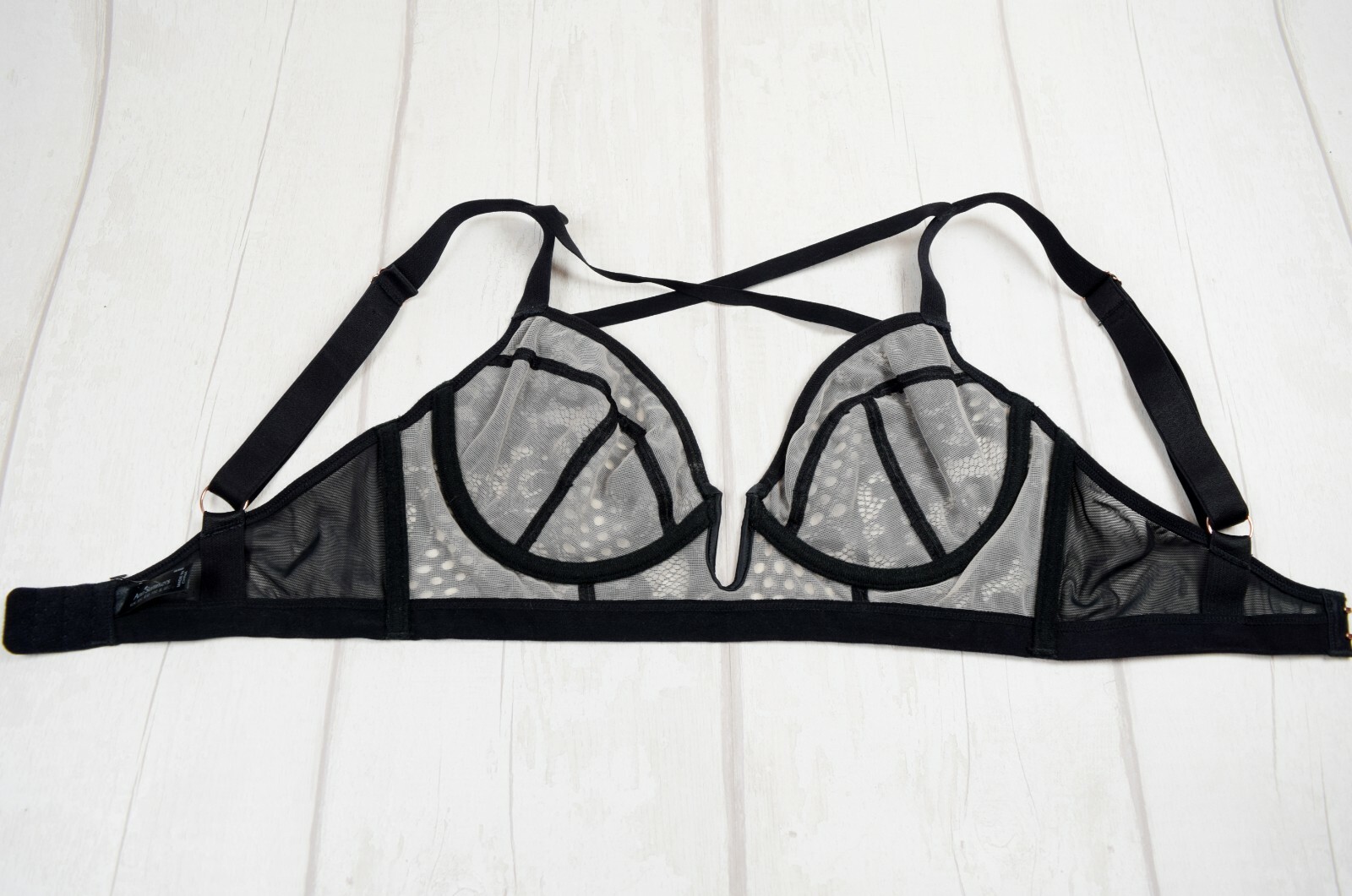Black Bra 32C Ann Summers Strappy Crossover New image 7