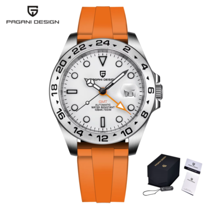 Pagani Design PD-1682 V2 Explorer II 42mm Orange Silicone Band