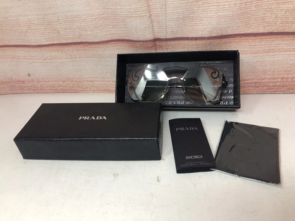 Nuevas con etiquetas Gafas de sol redondas Prada PR65TS ZVN0D0 para mujer oro pálido 36 mm $430 Foto 4 de 4