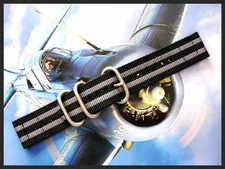 18mm Black Grey Bond 2pc NATO® UTC g10 Nylon watch strap RAF IW SUISSE 20 22 24