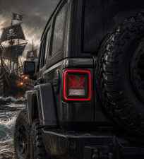 Pirate with Swords in 3D - Blk for Jeep Wrangler JK/JKU/JL Rear Tail Light Cover
