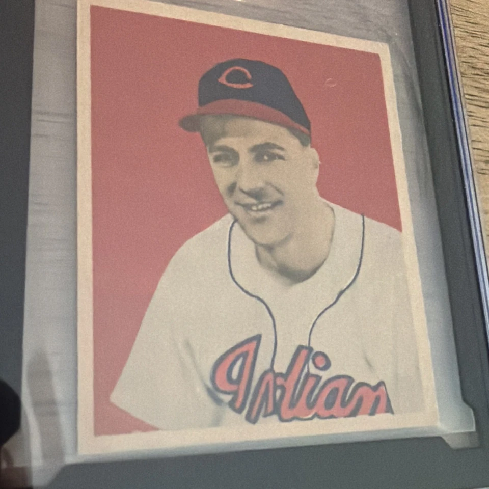 Tarjeta de novato Lou Boudreau 1949 Bowman #11 RC Cleveland Indians 7 grados Foto 2 de 4