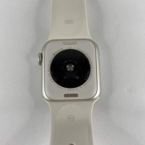 GPS Only Apple Watch SE 2nd Gen 40MM Starlight Aluminum Starlight Sport Band - Photo 3 sur 4