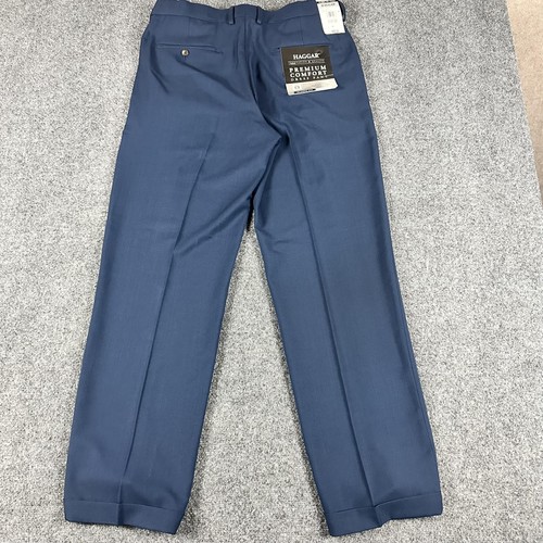 Haggar Premium Comfort Dress Pants Mens 34x32 Classic Fit Pleat Wrinkle Free - Picture 9 of 9