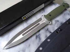 S-Tec Dual Edge Dagger Knife Full Tang Fixed Blade 8Cr13MoV OD G10 Kydex Sheath