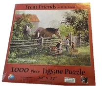 Sunsout 1000 pc Jigsaw Puzzle - Treat Friends by D. R. Laird Eco Friendly NEW