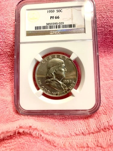 1959 50C Proof Silver Franklin Half Dollar NGC Graded PF 66 SILVER