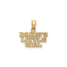 14k Yellow Gold Pendant Daddys Little Girl Charm Symbolic Family Love Jewelry