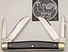 Vintage 1976 Hen & Rooster Solingen Four Blade Congress Knife Buffalo Horn MINT