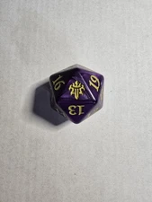 Throne Of Eldraine Purple Gold Oversized Spindown Die MTG