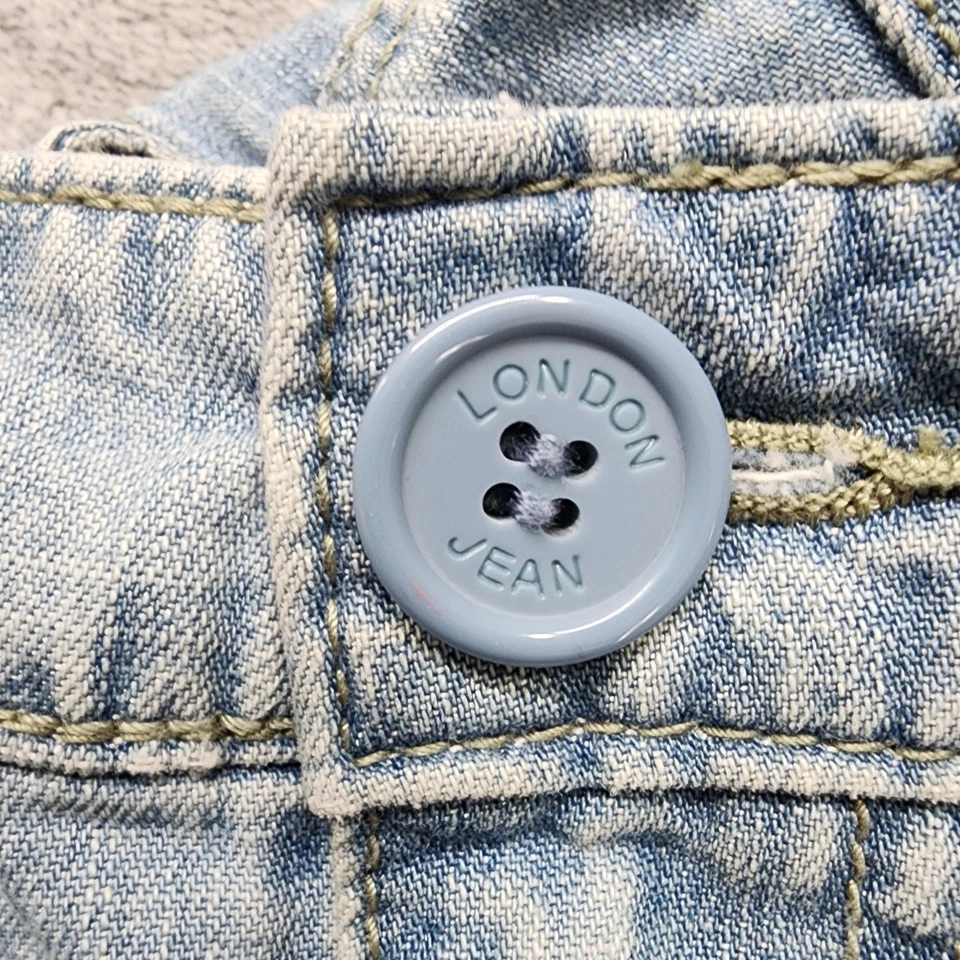 Vintage 90s LONDONJEAN Skirt Womens 10 Light Wash High Rise Midi Cargo Leg Slit - Image 2 of 4