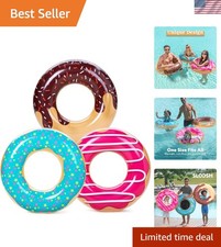 Donut Pool Float 32 3 Pack, Funny Pool Tube Toys for Swimming Pool Party and...