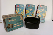 Sawyer's Lighted View-Master Model F with 3 World Map Albums and 62 World Reels