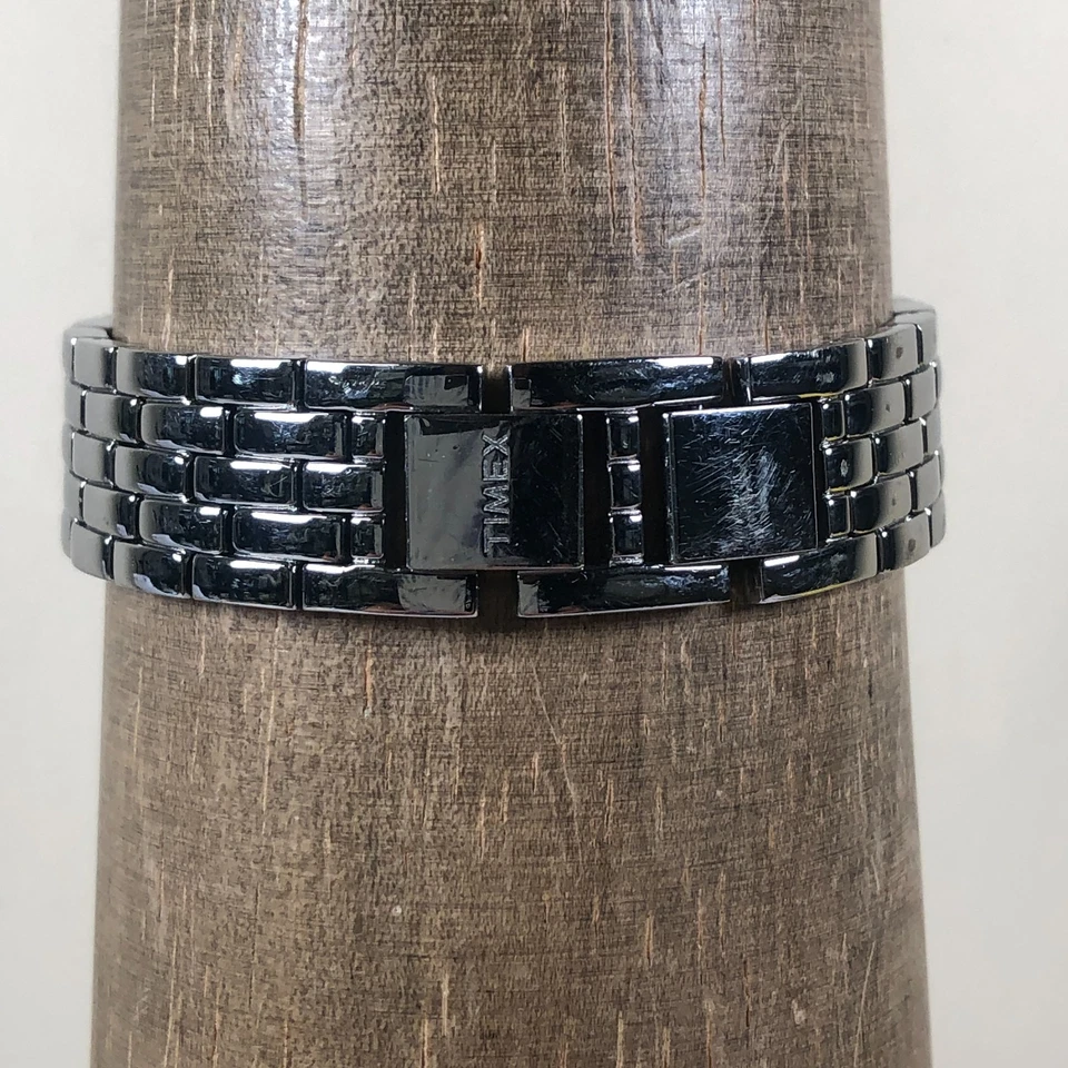 Timex女士T2N046时尚银色长方形石英表模拟21毫米手表7 — 第 4/4 张图片