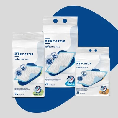 MERCATOR MEDICAL S.A. 25 Stück Krankenunterlagen Bettschutzunterlagen Inkontinenzunterlagen Einweg