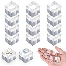 16Pcs Acrylic Square Display Block Clear Polished Acrylic Risers Display Stan...