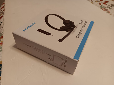 FEABASK Computer Headset Wired With Boom Microphone Mute EH07 For PC Laptop
