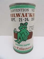 BCCA CANVENTION 1978 MILWAUKEE PAPER LABEL PULL TAB BEER CAN 208-34 BULLFROG CAP