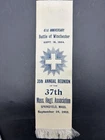 1864 Civil War Reunion Ribbon Battle of Winchester 27th Massachusetts Reg 1905