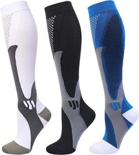 Compression Socks Men & Women Varicose Veins Anti-Fatigue Flight Travel Running