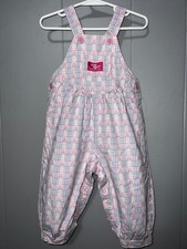 Vintage OshKosh B'gosh Vestbak Overalls Pink floral 24 months
