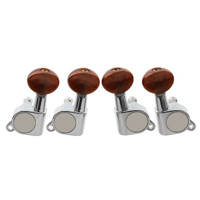 Musiclily 2R2L Ukulele Versiegelt Mechanik Stimmwirbel Keys mit Perle Rot Knöpfe