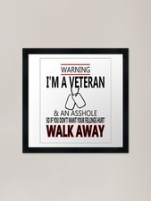 Funny veteran gift for military vet Framed Wall Art Poster Canvas Print Picture