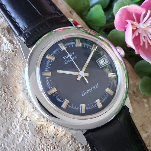 Serviced 1975 Timex Dynabeat Electric Men's Vintage Watch New Crystal & Battery