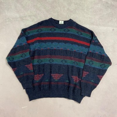 Vintage Strickpullover abstrakt gemustert Opa Strickpullover, Marke ist C&a