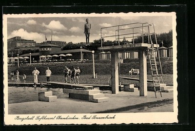 Obernkirchen, postcard, swimming pool Bad Sonnenbrink 