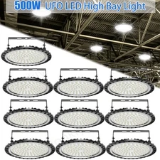 10X 500W UFO LED High Bay Light Garage Warehouse Industrial Commercial Fixture
