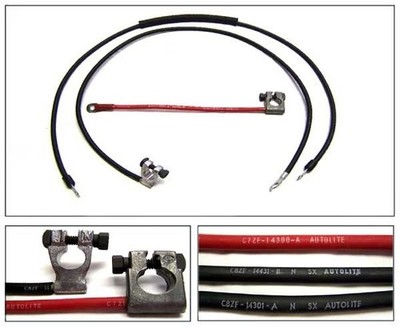 NEW 1968-69 Ford Mustang HD Battery Cables 428 Cobra Jet Concours  68-BC-HD-428