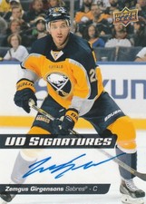 ZEMGUS GIRGENSONS 2014-15 UPPER DECK SERIES 2 UD SIGNATURES  AUTO.