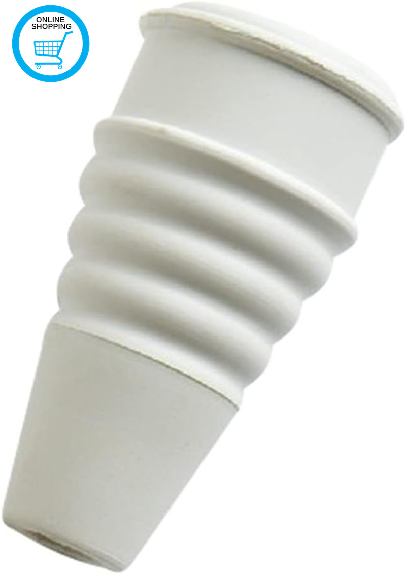 BH05988 Small White Rubber Kitchen Splash Preventor Tap Swirl for 1/2-Inch Tap