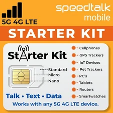 SpeedTalk Mobile SIM Card Starter Kit, Smartphone Cell Phone, GPS Tracker... 
