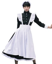 [Lady Lazy] Cross-Dressing Maid Cosplay Long Sleeve Maid Outfit For Men Black (_