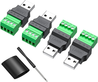 JUXINICE USB 2.0 Type a Male Female Bolt Screw W/Shield Terminal Plug Adapter Co