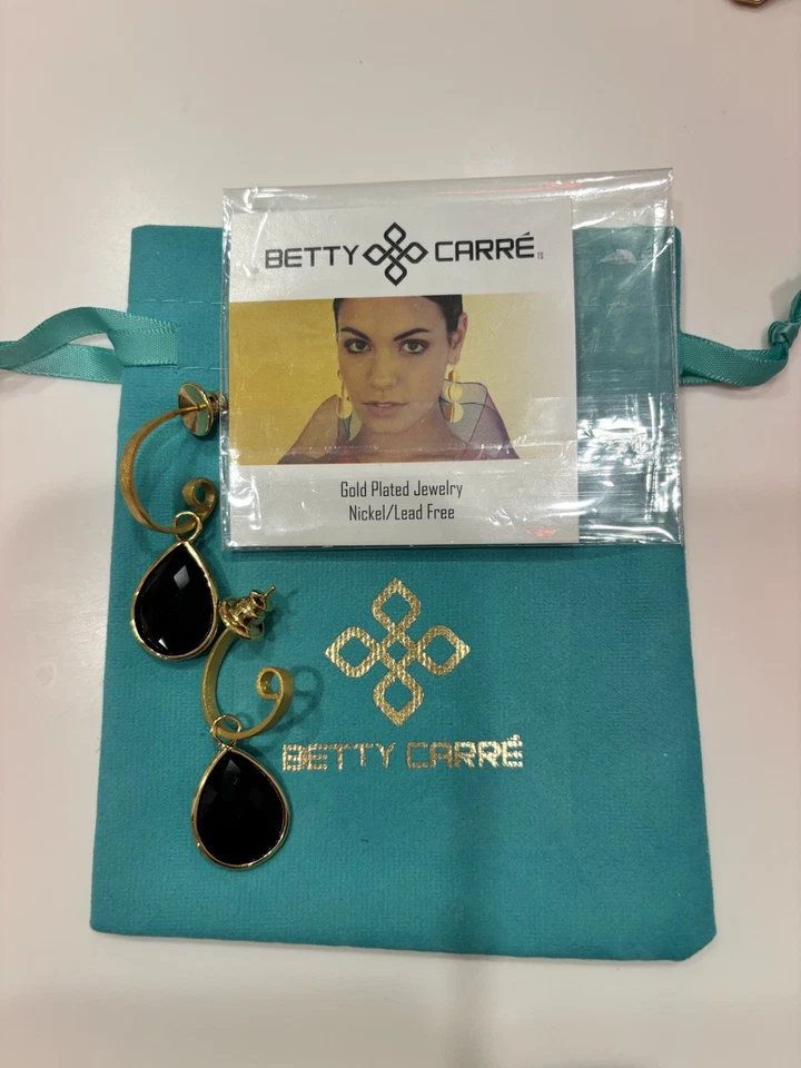 Betty Carre черный оникс и золото обручи похож на Julie Vos серьги - Изображение 2 из 4