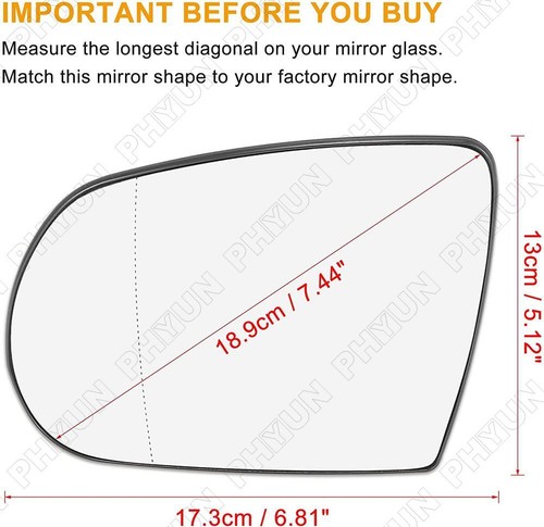 Front Left Driver Side Mirror Glass Heated #68228915AA For Jeep Cherokee 2014-19 - Bild 10 von 10