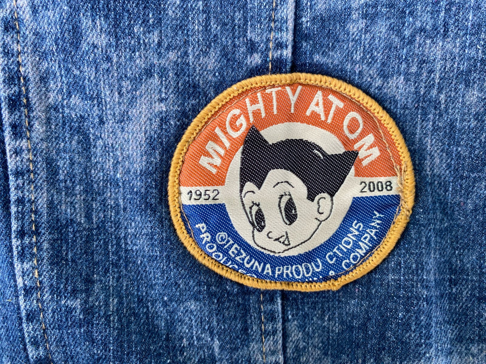 Hudson Outerwear Denim Sleeveless Jacket Vest Patches Mighty Atom Mens XXXL 3XL