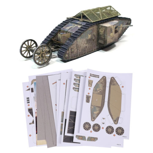 1:35 WWI British Military Mark.I Male Tank Souvenir Model DIY Unassembled Kit - Foto 3 di 12