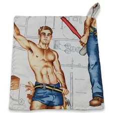1 Potholder - Alexander Henry "Heavy Equipment" Male Pinup Construction Worker