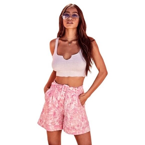 ¡¡NUEVO CON ETIQUETAS!! Pantalones Cortos Revolve FAITHFULL THE BRAND Les Deux Rosa Roos Tie Dye Lino Talla 4 - Imagen 6 de 21