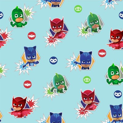 PJ MASKS WALLPAPER ROOM DECOR KIDS BOYS BLUE WP4-PJM-HRS ...